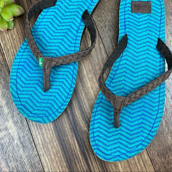 Sanuk Poncho Viva Braided Leather Strap Sandals - Picture 3 of 10